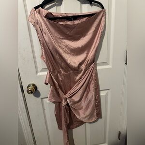 Chic Asymmetrical Pink Dress